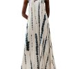 Women's Summer Dress for Women Beach Casual Loose Spaghetti Strap Flowy Maxi Dresses with Pockets