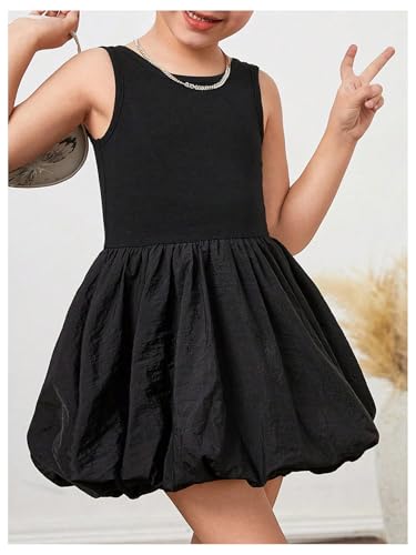 Toddler Girl's Summer Bubble Dress Sleeveless A Line Party Birthday Short Tank Dresses