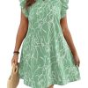 Women's Plus Size Summer Dress Graphic Print Ruffle Cap Sleeve Loose Short Dresses