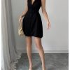 Women's Summer Mini Dress Button Down Sleeveless Collared V Neck Business Casual A Line Dresses