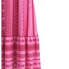 Women's Summer Boho Printed Maxi Dress Spaghetti Strap Ruffle Hem Flowy Long Cami Dresses Sundress