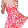 Women's One Piece Swimsuit Swim Dress Square Neck Ruched Spaghetti Adjustable Straps Bathing Suit