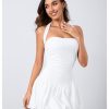 Women's Bubble Mini Dress Y2K Halter Backless Club Party Graduation Short Dresses with Shorts Underneath