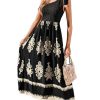Women's Smocked One Shoulder Summer Dresses Sleeveless Vacation Maxi Dress Long Beach Sundress