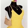 Women's Summer Halter Dress Sexy Deep V Neck Backless Ruffle Asymmetric Hem Bodycon Party Club Midi Dresses