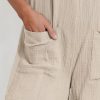 Women's Summer Sleeveless Overall Adjustable Loose Jumpsuit Beach Romper Travel Vacation Outfits with Pockets
