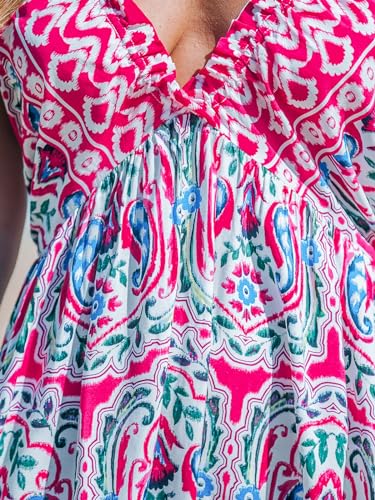 Women Backless Floral Summer Dress Plunging V Halter Neck Spaghetti Strap Ruffle Casual Beach Holiday Maxi Dress