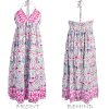 Women Backless Floral Summer Dress Plunging V Halter Neck Spaghetti Strap Ruffle Casual Beach Holiday Maxi Dress