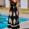 Women's Smocked One Shoulder Summer Dresses Sleeveless Vacation Maxi Dress Long Beach Sundress