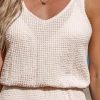 Women Swimsuit Cover Up V Neck Sleeveless Waffle Knit Beach Coverup Dress