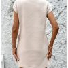 Women's Summer Dresses Round Neck Cap Sleeve T Shirt Mini Dress with Pockets