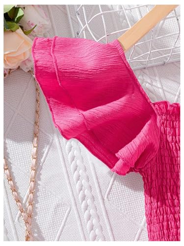 Girl's Birthday Dresses Sleeveless Square Neck Shirred Ruffle Flowy Summer Short Dress