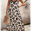 Women's Plus Size Leopard Print Sleeveless Loose Flowy Maxi Cami Dress Summer Going Out Outfits