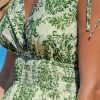 Women's Mini Dress V Neck Sleeveless Paisley Smocked Waist Short Casual Summer Dress