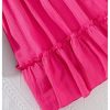 Girl's Birthday Dresses Sleeveless Square Neck Shirred Ruffle Flowy Summer Short Dress