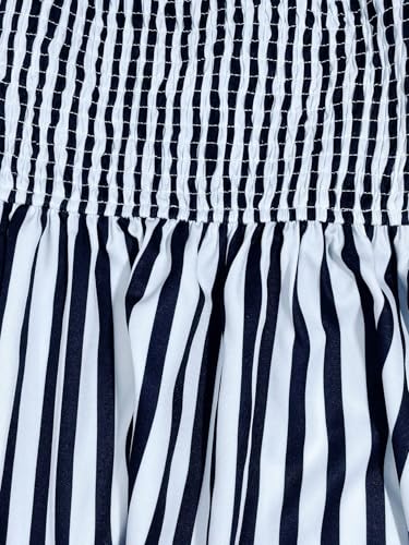 Women's Striped Sleeveless Spaghetti Strap Mini Dress V Neck A Line Short Sundress