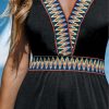 Summer Dress for Women 2024 Smocked Sleeveless Self Tied Spaghetti Straps Long Beach Casual Dress