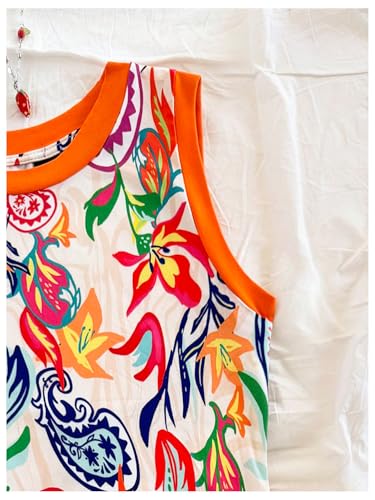 Women's Summer Bodycon Mini Dresses Floral Print Ruched Sleeveless Vacation Beach Tank Dress