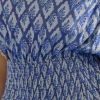 Women's Maxi Dress One Shoulder Sleeveless Smocked Floral Printed Self Tie Boho Long Dress Summer Dress Blue Floral, S