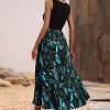 Women's Scoop Neck Button Front Tank Dress Sleeveless Floral Print Mini Dresses
