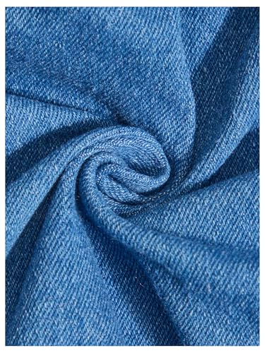 Girl's Sleeveless Ruched Ruffle Hem Denim Dress Bow Cute A Line Summer Dress